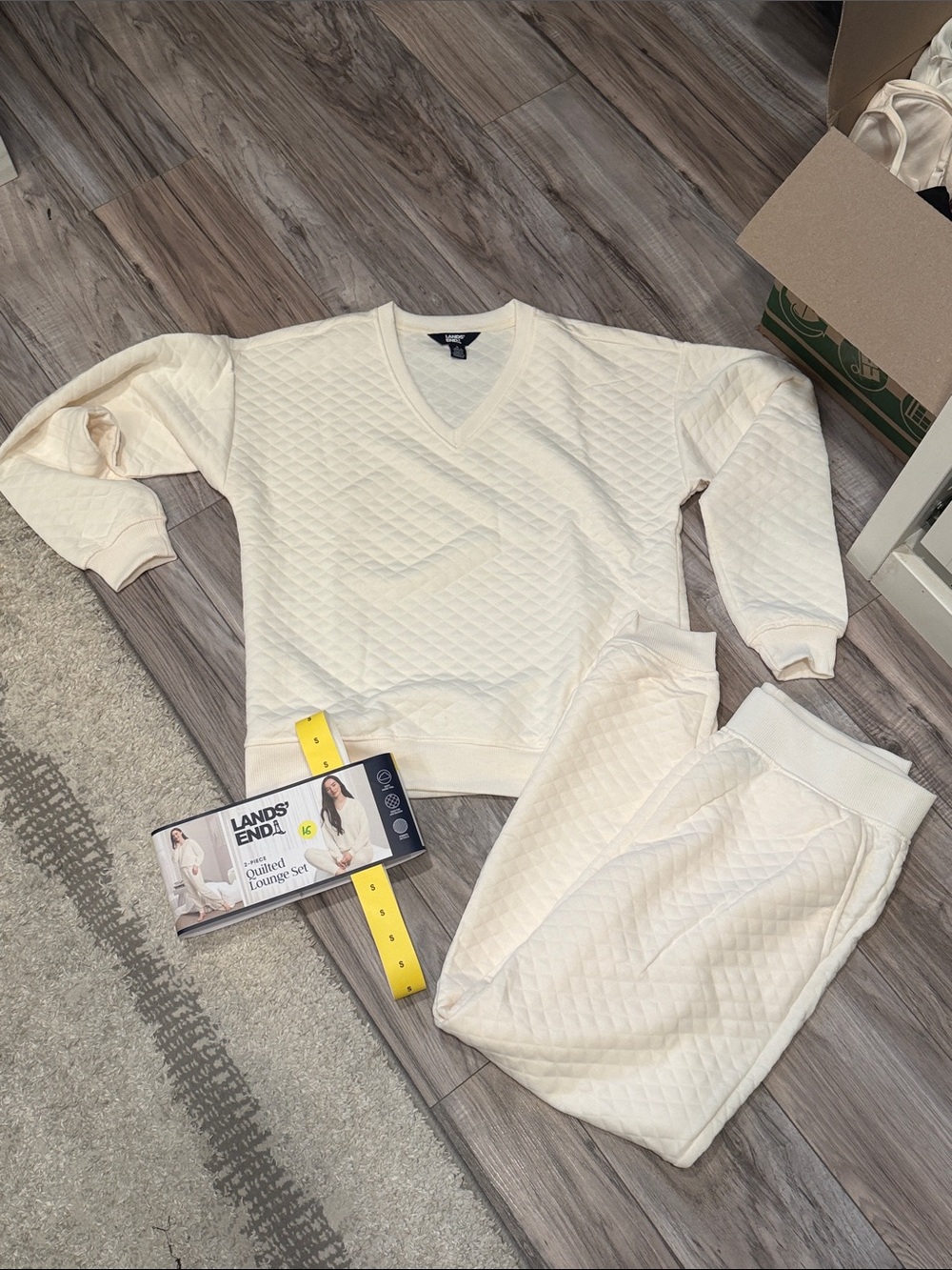 Lands' End Quilted 2-Piece Lounge Set